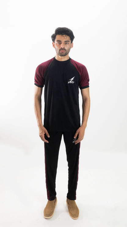 Z-Fit Elite Black & Burgundy Tracksuit
